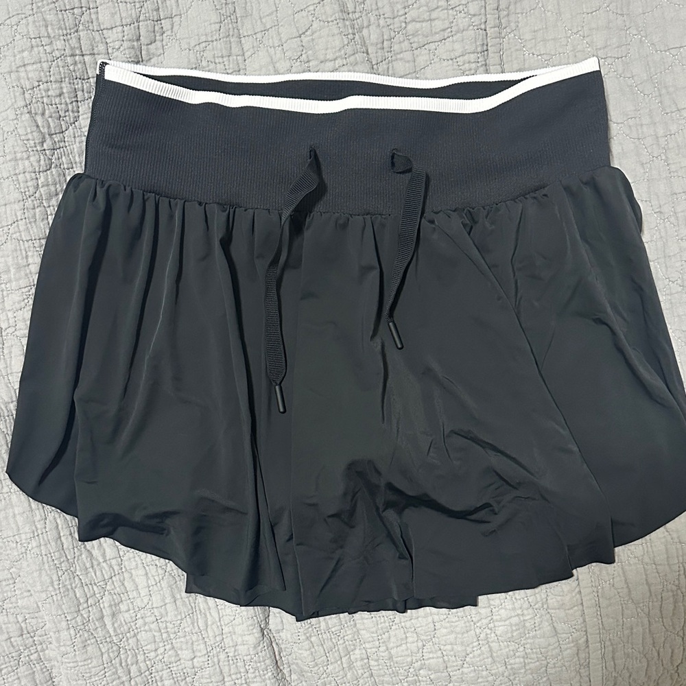 Black Women's workout skirt with shorts